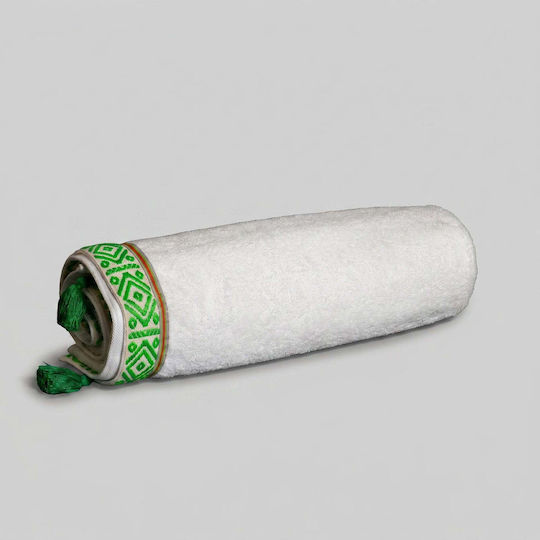 White Fabric Cotton White Beach Towel 80x160cm