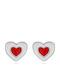 Jools Silver Red Stud Earrings
