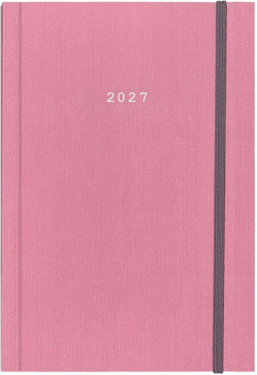 Next Ημερήσια Ατζέντα Fabric 2027 Ροζ 17x25εκ. (με Προσωποποίηση)