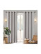 Joydeco Set of Blackout Curtains with Gray Grommets 132x210cm