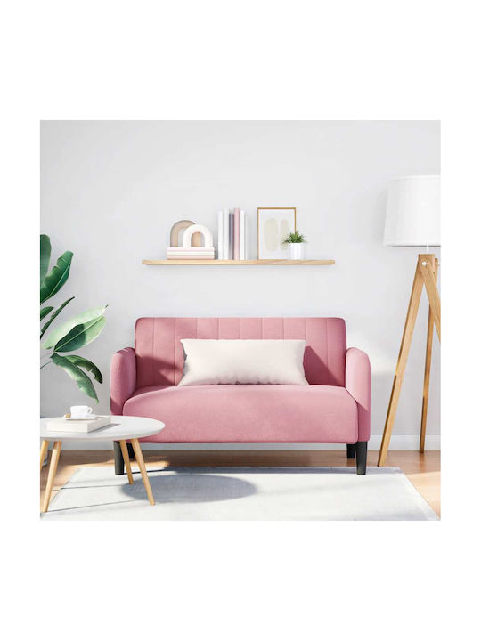 Two-Seater Velvet Pink Couch 124x68x74 cm