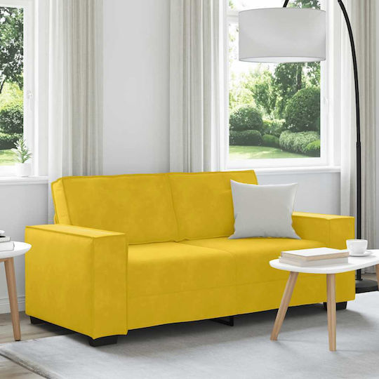 Διθέσιος Καναπές Βελούδινος Κίτρινος 180x78x84εκ.