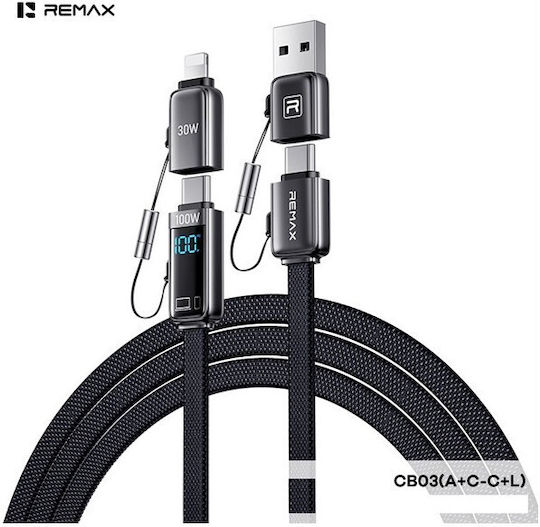 Remax Geflochtenes USB-zu-Kabel 5A Schwarz