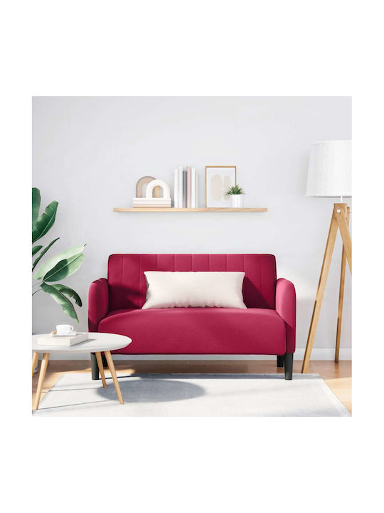 Two-Seater Velvet Red Couch 124x68x74 cm