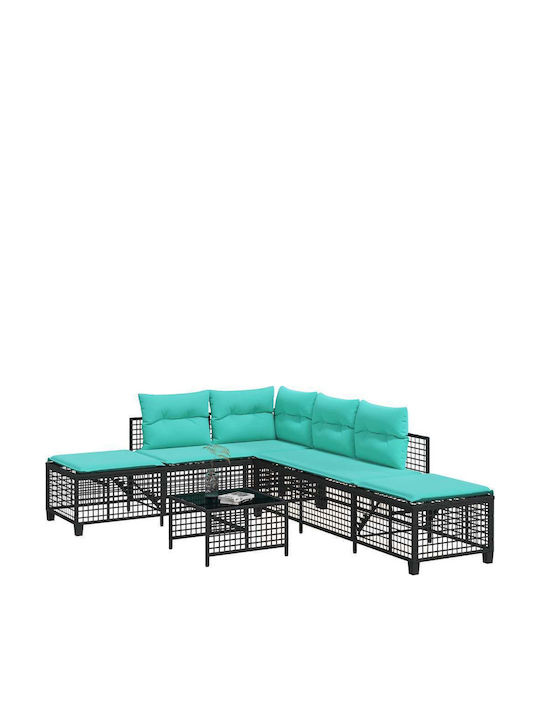 Outdoor Corner Sofa Rattan With Cushions 167x55...