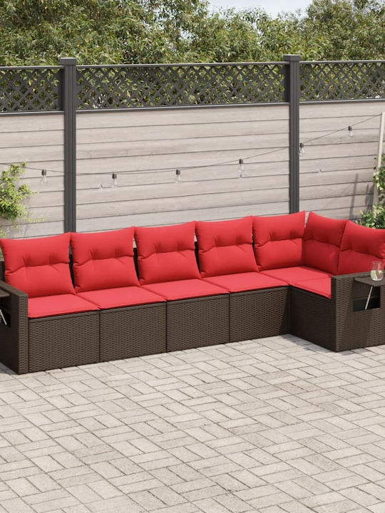 Ecksofa Outdoor Rattan mit Kissen 62x62x69cm