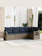 Ecksofa Outdoor Rattan mit Kissen 62x62x69cm