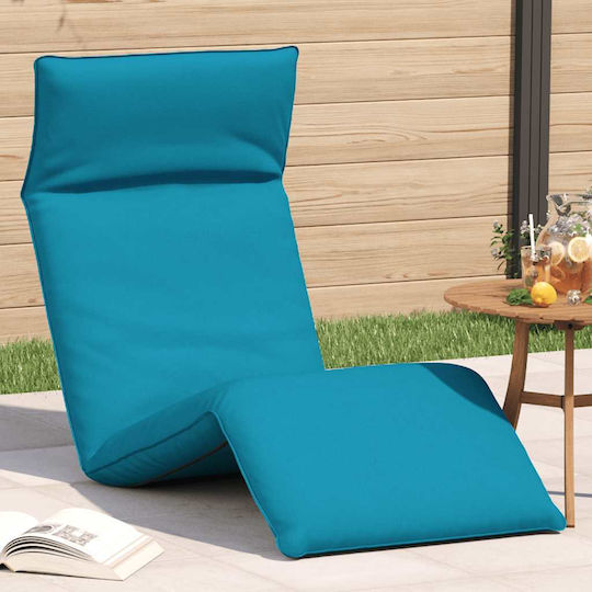 vidaXL vidaXL Beach Sunbed Light Blue Foldable Metallic 175x54cm