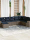 Ecksofa Outdoor Rattan mit Kissen 62x62x69cm