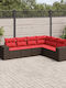 Outdoor Corner Sofa Rattan With Cushions 62x62x69cm