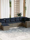 Ecksofa Outdoor Rattan mit Kissen 62x62x69cm