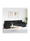 Vier Sitzer Schwarzer Sofa 324x105x64cm
