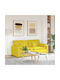Light Three-Seater Couch Light Yellow 224x105x64cm