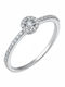 Single Stone Ring From 18K White Gold