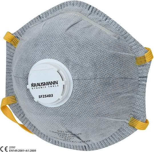 Krausmann Protective Mask FFP2 with Valve Gray 71999 1 Piece
