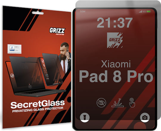 GrizzGlass Ceramic Privacy Ματ Tempered Glass (Xiaomi Pad 8 / Pad 8 Pro) Μαύρο
