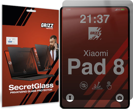 GrizzGlass Ceramic Privacy Matte Tempered Glass Xiaomi Pad 8 Pad 8 Pro Black