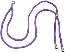Λουράκι Λαιμού Lanyard Κινητό Μεταλλικό Γάντζο 75cm Μωβ Ανοικτό