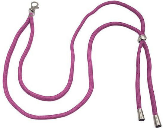 Λουράκι Λαιμού Lanyard Κινητό Μεταλλικό Γάντζο 75cm Ροζ