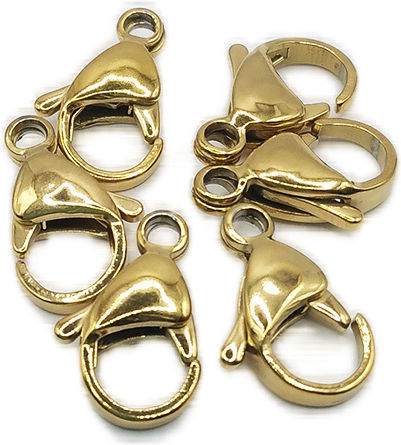 Steel Clasp Fish Hook Gold Size Selection 15mm