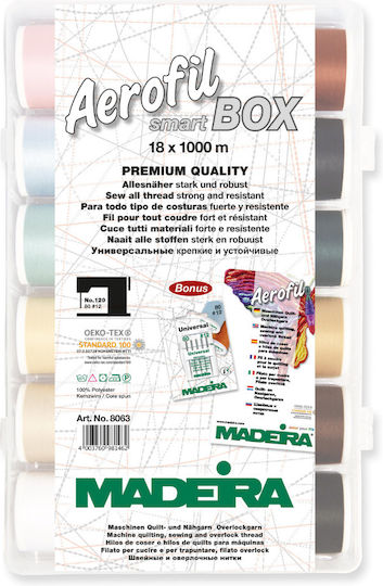 Smartbox 18 Sewing Machine Needles Aerofil No.120 Madeira 8063