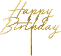 Cake Topper ''Happy Birthday'' Acrylic Gold