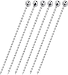 Cilio Cocktail Toothpick Sticks 10.8cm Stainless Steel Set 6 Pieces