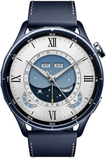 Xiaomi Watch S5 Stainless Steel 46mm Αδιάβροχο με Παλμογράφο (Ceramic Blue)
