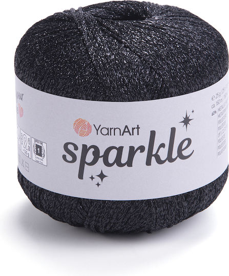 Yarnart Металик Нишка За Плетене Sparkle 1360 Черен 25гр 160м