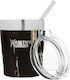 Healthy Human Cruiser Handled Tumbler Thermos Plastic 350ml Brown with Straw and Handle