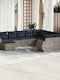 Ecksofa Outdoor Rattan mit Kissen 62x62x69cm