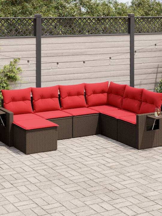 Canapea De Colț De Exterior Din Rattan Cu Perne 62x62x69cm