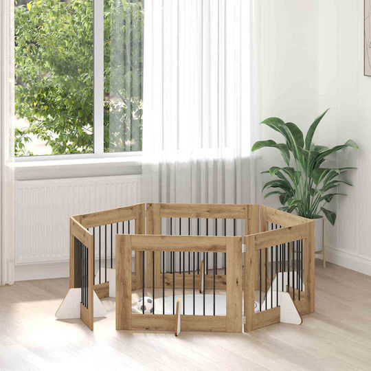 vidaXL Dog Door Made of Metal in Brown Colour 80 x 60 x 60 cm