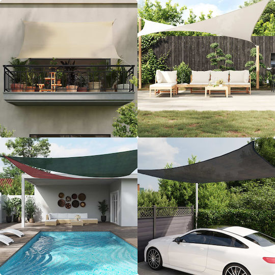 vidaXL Square Beige Shade Sail 5x5m 160gr/m²
