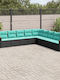 Outdoor Corner Sofa Rattan With Cushions 62x62x69cm