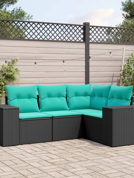 Outdoor Corner Sofa Rattan With Cushions 62x62x69cm