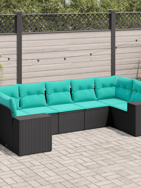 Outdoor Corner Rattan Sofa With Cushions 62x62x...