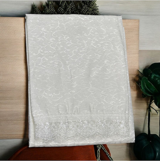 SteweHome Покривка за маса с Дантела Бяла 160x220см