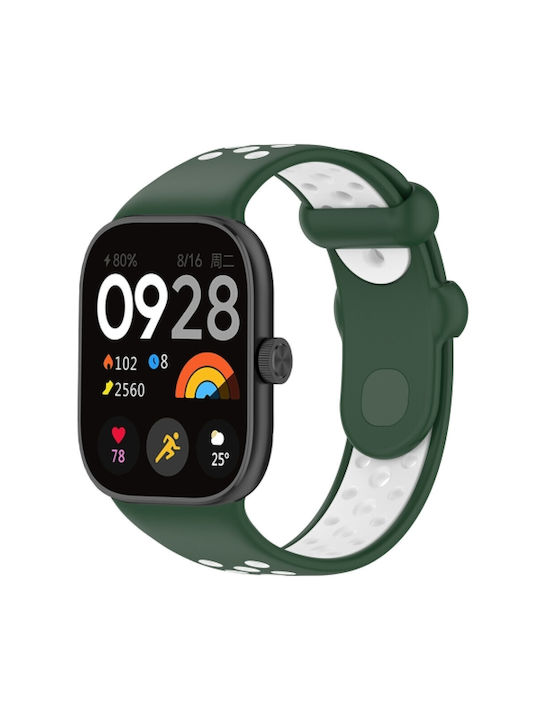 Silicone Strap Two-Tone Redmi Watch 6 Dark Green White