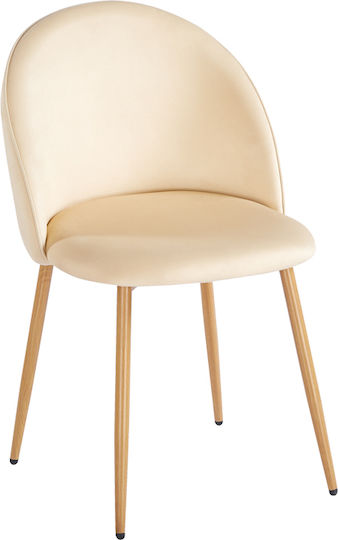 Perch Ess- und Küchenstühle Samt Creme 2Stücke 50x43x82cm