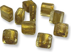 Χάντρα Murano Τετράγωνη Διάφανη 13x13mm Κοσμήματα & Διακόσμηση 10 Τμχ