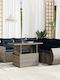 vidaXL Garden & Outdoor Furniture Set Living Room 6 Pieces Gray with Pillows
