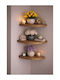 Corner Brown Wall Shelves (3 Pieces) 20x20x20cm