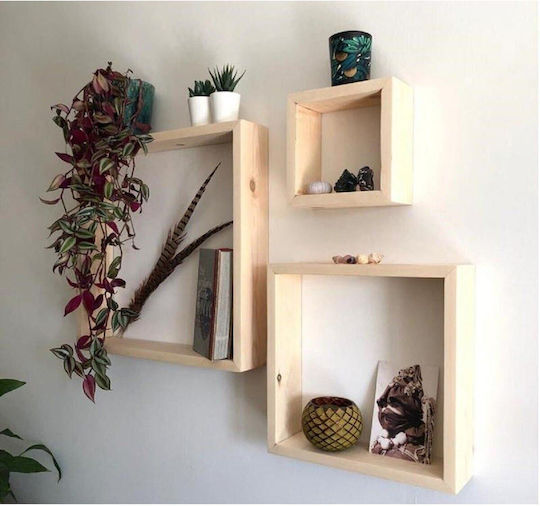 Wall Shelves Brown 3 Pieces 32x9x32 cm