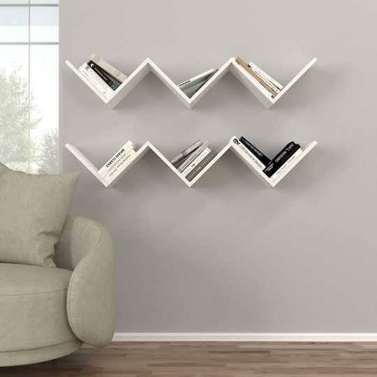 White Wall Shelf 129x22x24.5cm
