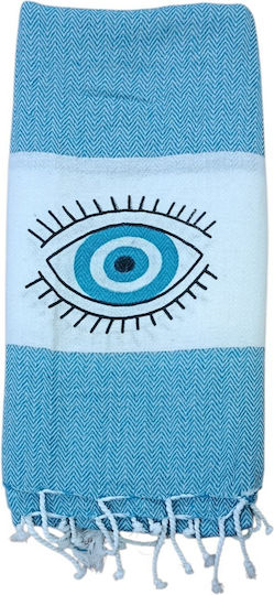 Summertiempo Beach Towel Pareo Turquoise With Fringes 90x180cm