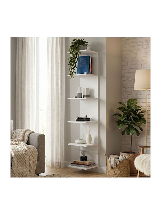 Bibliotecă Silver Albă 34.6x31.5x180cm