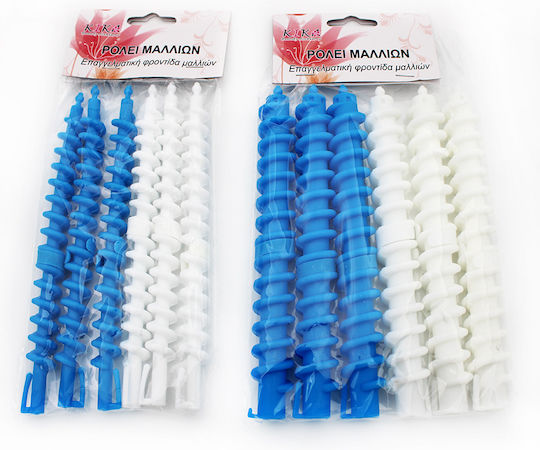 Hair Rollers Cold Wave Rods 12mm in White Color 6 Pieces