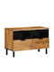 TV Stand Metal & Solid Acacia Wood L70xW33xH46cm
