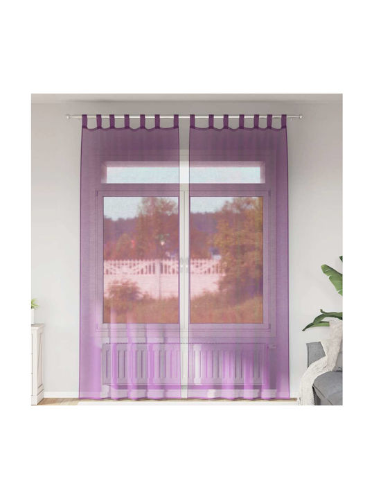vidaXL Set Curtains With Tab Top Purple 140x260cm